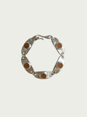 prestashop:1:4787:23152 | Silver Oval Camel Leather Inlaid Bracelet
