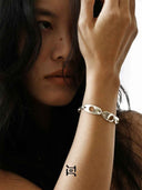prestashop:1:4787:23153 | Silver Oval Camel Leather Inlaid Bracelet