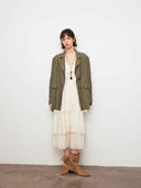prestashop:1:4790:23265 | Green Linen Wide-Shoulder Horn-Button Blazer