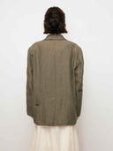 prestashop:1:4790:23268 | Green Linen Wide-Shoulder Horn-Button Blazer