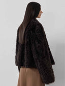 prestashop:1:4876:23604 | Brown Toscana Shearling Stand-Collar Short Jacket