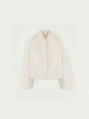prestashop:1:4878:23611 | White Toscana Shearling Stand-Collar Short Jacket