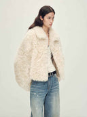 prestashop:1:4879:23618 | White Toscana Shearling Boxy Short Jacket