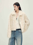 prestashop:1:4879:23619 | White Toscana Shearling Boxy Short Jacket