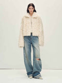 prestashop:1:4879:23620 | White Toscana Shearling Boxy Short Jacket