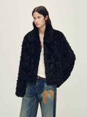 prestashop:1:4880:23623 | Black Toscana Shearling Boxy Short Jacket