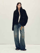 prestashop:1:4880:23625 | Black Toscana Shearling Boxy Short Jacket