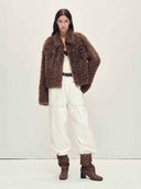 prestashop:1:4881:23637 | Brown Toscana Shearling Boxy Short Jacket