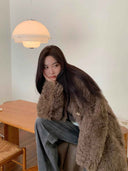 prestashop:1:4882:23647 | Brown Toscana Shearling Extra-Long Lapel Coat