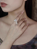 prestashop:1:4891:23703 | Silver Leaf and Flower Ring-Flower