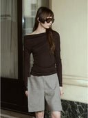 prestashop:1:4913:24094 | Khaki Wool-Linen Tailored Culottes