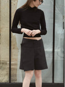 prestashop:1:4914:24087 | Dark Grey Wool-Linen Tailored Culottes