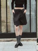 prestashop:1:4914:24088 | Dark Grey Wool-Linen Tailored Culottes