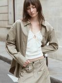 prestashop:1:4915:24085 | Light Khaki Green Oversize Shirt