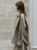 prestashop:1:4915:24086 | Light Khaki Green Oversize Shirt