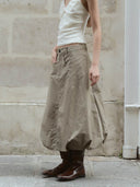 prestashop:1:4916:24077 | Light Khaki Green Balloon Skirt