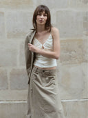 prestashop:1:4916:24079 | Light Khaki Green Balloon Skirt