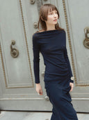 prestashop:1:4918:24065 | Navy One Shoulder Off Top