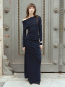 prestashop:1:4920:24054 | Navy Draped Mermaid Skirt