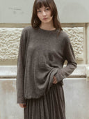 prestashop:1:4921:24049 | Brown Draped Cocoon Knit Top