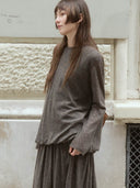 prestashop:1:4921:24050 | Brown Draped Cocoon Knit Top