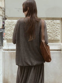 prestashop:1:4921:24051 | Brown Draped Cocoon Knit Top