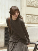 prestashop:1:4921:24052 | Brown Draped Cocoon Knit Top