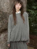 prestashop:1:4922:24047 | Grey Draped Cocoon Knit Top