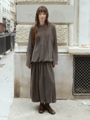 prestashop:1:4923:24038 | Brown Draped Cocoon Knit Skirt