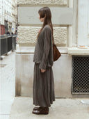 prestashop:1:4923:24040 | Brown Draped Cocoon Knit Skirt