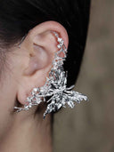 prestashop:1:4926:24011 | Silver Blossom Branch Butterfly Drop Earring-Single