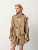 prestashop:1:4973:24352 | Khaki Scarf-Collar Jacket
