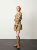 prestashop:1:4973:24353 | Khaki Scarf-Collar Jacket