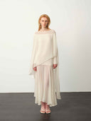 prestashop:1:4974:24343 | White Chiffon Panel Maxi Dress