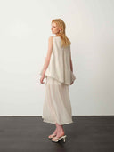 prestashop:1:4975:24338 | White Chiffon Bubble Maxi Dress