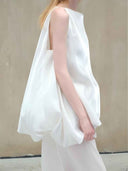 prestashop:1:4975:24342 | White Chiffon Bubble Maxi Dress