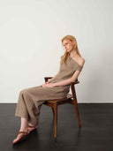 prestashop:1:4980:24304 | Brown One-Shoulder Knitted Maxi Dress