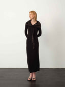 prestashop:1:4982:24292 | Black Bow-Tie Ruched Fitted Dress