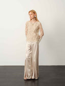prestashop:1:4987:24290 | Apricot Acetate Organza Pleated Trousers