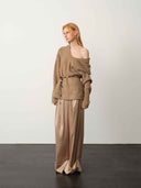 prestashop:1:4988:24263 | Champagne Acetate Metallic Hem Pants
