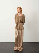 prestashop:1:4988:24264 | Champagne Acetate Metallic Hem Pants
