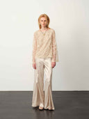 prestashop:1:4993:24238 | Apricot Lace Jacquard Sheer Blouse