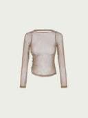 prestashop:1:4996:24220 | Brown Starry Sheer Mesh Fitted Top