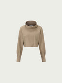 prestashop:1:4997:24215 | Khaki Wide-Neck Cinched Cuff Blouse
