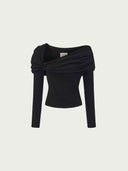 prestashop:1:4998:24210 | Black Wool Ruched Top