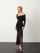 prestashop:1:4998:24212 | Black Wool Ruched Top