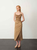 prestashop:1:5002:24193 | Brown Starry Tulle & Suede Cami Dress