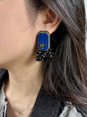 prestashop:1:5014:24890 | Black Agate Cluster Rare Leather  Gemstone Stud-Single