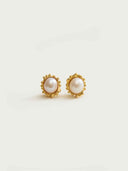 prestashop:1:5060:24802 | Gold Flower Pearl Stud Earrings