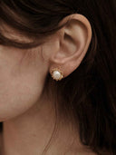 prestashop:1:5060:24804 | Gold Flower Pearl Stud Earrings